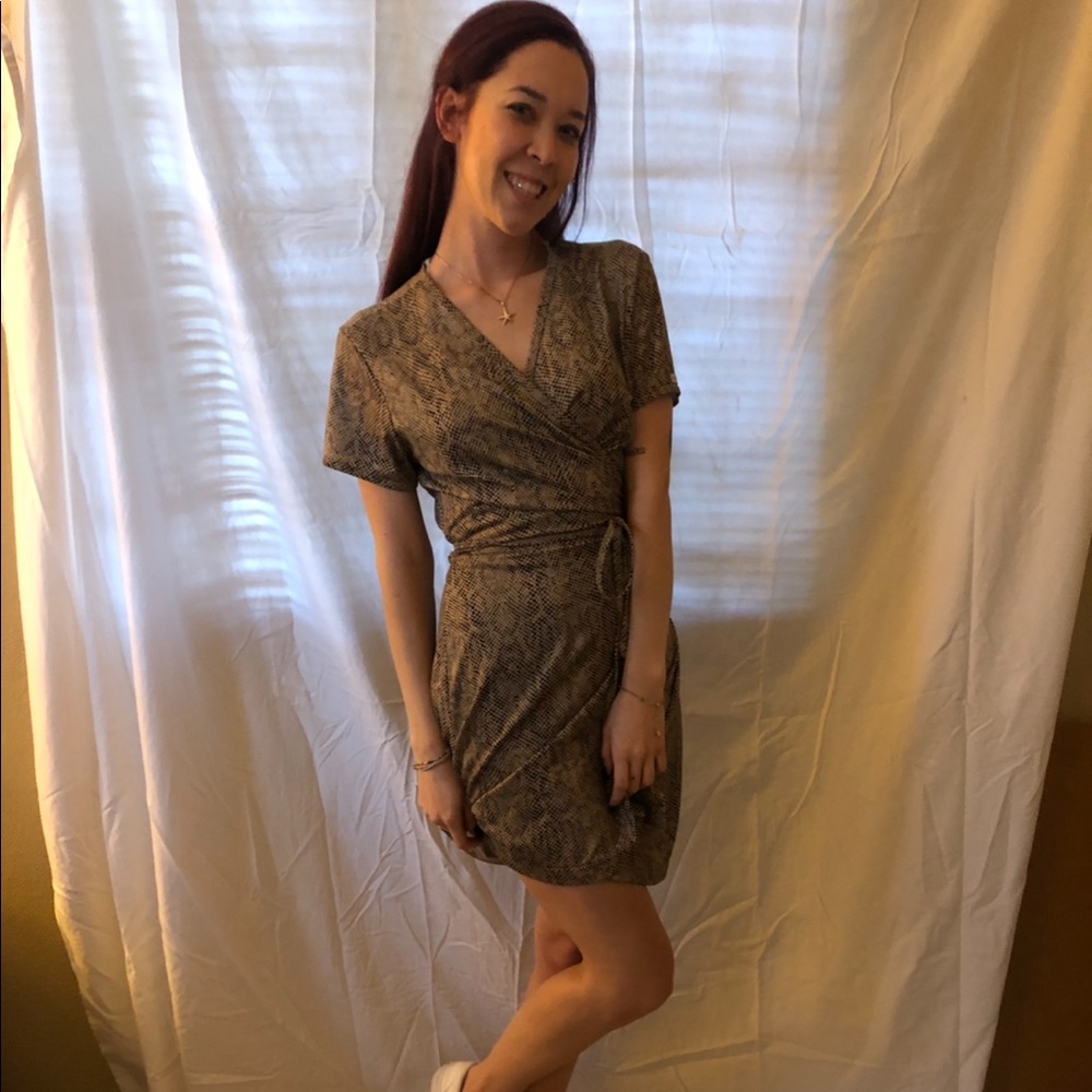 Guess Snake Skin Wrap Dress